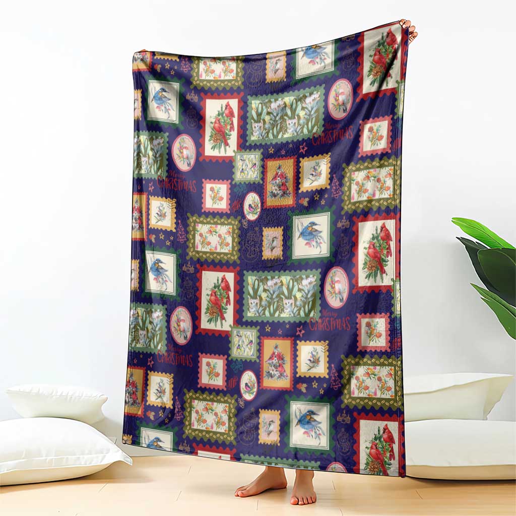 Aussie Birds Christmas La La Land Blanket Navy Blue Vintage Stamp Edition - Aussie Hoodie