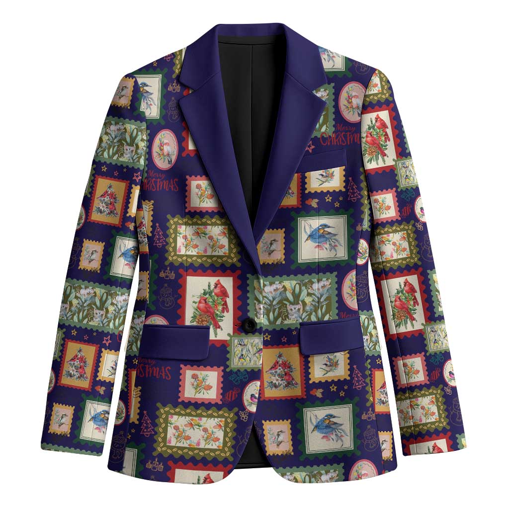 Aussie Birds Christmas La La Land Blazer Navy Blue Vintage Stamp Edition - Aussie Hoodie