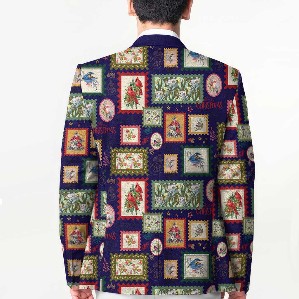 Aussie Birds Christmas La La Land Blazer Navy Blue Vintage Stamp Edition - Aussie Hoodie