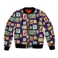 Aussie Birds Christmas La La Land Bomber Jacket Navy Blue Vintage Stamp Edition - Aussie Hoodie