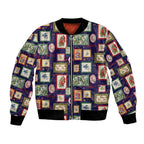 Aussie Birds Christmas La La Land Bomber Jacket Navy Blue Vintage Stamp Edition - Aussie Hoodie