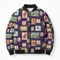 Aussie Birds Christmas La La Land Bomber Puffer Jacket Navy Blue Vintage Stamp Edition - Aussie Hoodie