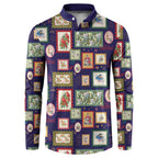 Aussie Birds Christmas La La Land Button Sweatshirt Navy Blue Vintage Stamp Edition - Aussie Hoodie