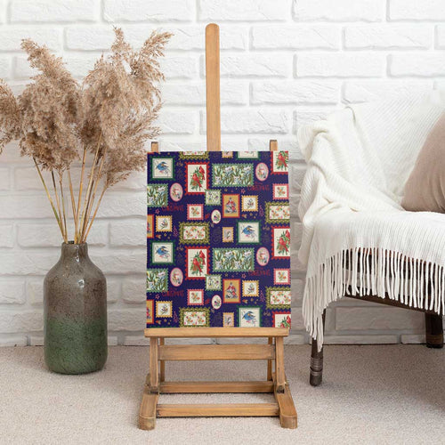 Aussie Birds Christmas La La Land Canvas Wall Art Navy Blue Vintage Stamp Edition - Aussie Hoodie