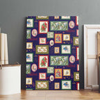 Aussie Birds Christmas La La Land Canvas Wall Art Navy Blue Vintage Stamp Edition - Aussie Hoodie