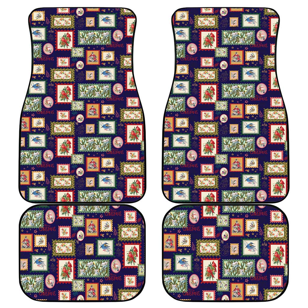 Aussie Birds Christmas La La Land Car Mats Navy Blue Vintage Stamp Edition - Aussie Hoodie