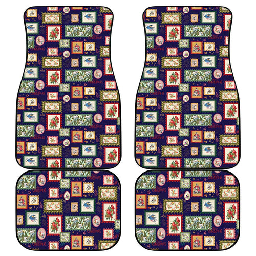 Aussie Birds Christmas La La Land Car Mats Navy Blue Vintage Stamp Edition - Aussie Hoodie