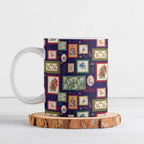 Aussie Birds Christmas La La Land Ceramic Mug Navy Blue Vintage Stamp Edition - Aussie Hoodie