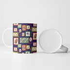 Aussie Birds Christmas La La Land Ceramic Mug Navy Blue Vintage Stamp Edition - Aussie Hoodie