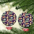 Aussie Birds Christmas La La Land Ceramic Ornament Navy Blue Vintage Stamp Edition - Aussie Hoodie