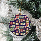 Aussie Birds Christmas La La Land Ceramic Ornament Navy Blue Vintage Stamp Edition - Aussie Hoodie