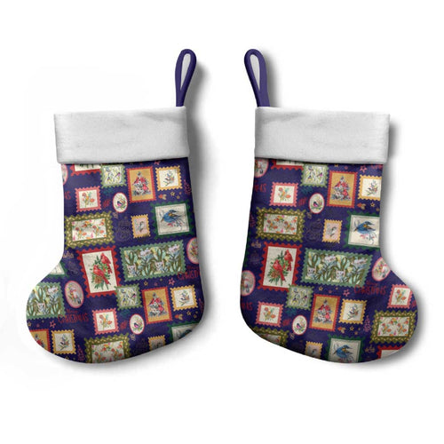 Aussie Birds Christmas La La Land Christmas Stocking Navy Blue Vintage Stamp Edition - Aussie Hoodie