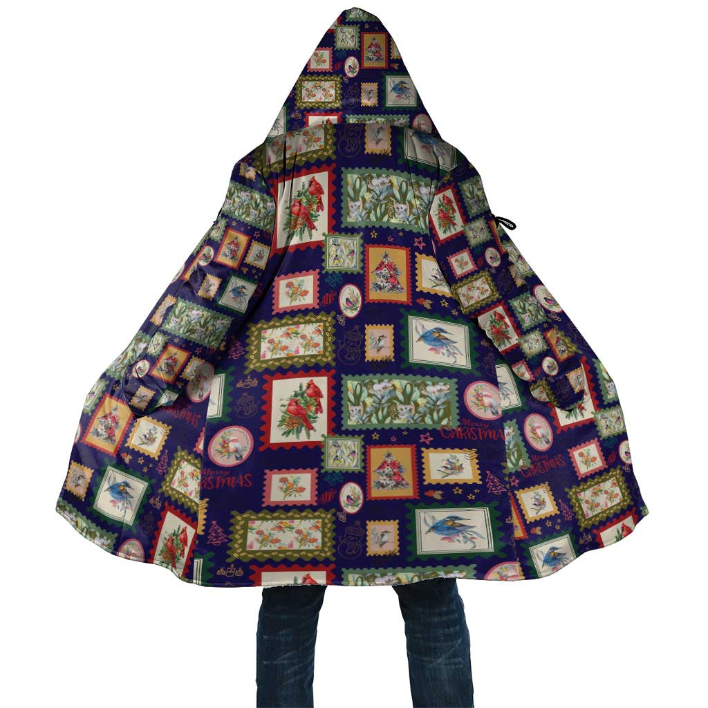 Aussie Birds Christmas La La Land Cloak Navy Blue Vintage Stamp Edition - Aussie Hoodie
