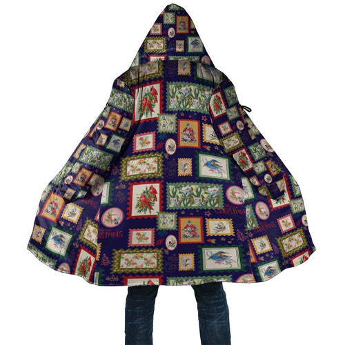 Aussie Birds Christmas La La Land Cloak Navy Blue Vintage Stamp Edition - Aussie Hoodie