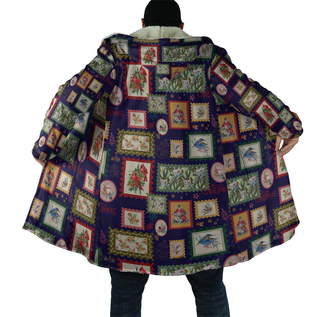 Aussie Birds Christmas La La Land Cloak Navy Blue Vintage Stamp Edition - Aussie Hoodie