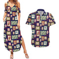 Aussie Birds Christmas La La Land Couples Matching Summer Maxi Dress and Hawaiian Shirt Navy Blue Vintage Stamp Edition - Aussie Hoodie