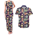 Aussie Birds Christmas La La Land Couples Matching Tank Maxi Dress and Hawaiian Shirt Navy Blue Vintage Stamp Edition - Aussie Hoodie