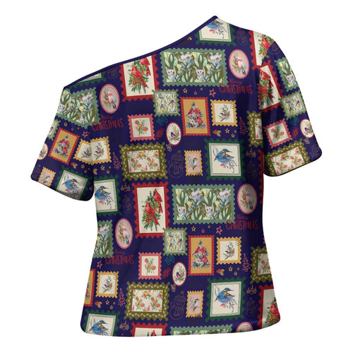 Aussie Birds Christmas La La Land Cross Shoulder Shirt Navy Blue Vintage Stamp Edition - Aussie Hoodie