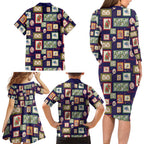 Aussie Birds Christmas La La Land Family Matching Long Sleeve Bodycon Dress and Hawaiian Shirt Navy Blue Vintage Stamp Edition - Aussie Hoodie