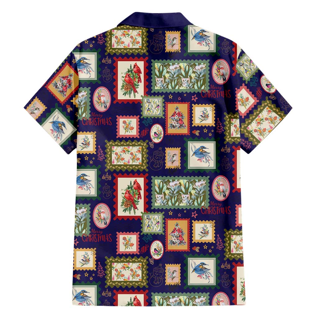 Aussie Birds Christmas La La Land Family Matching Long Sleeve Bodycon Dress and Hawaiian Shirt Navy Blue Vintage Stamp Edition - Aussie Hoodie