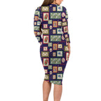 Aussie Birds Christmas La La Land Family Matching Long Sleeve Bodycon Dress and Hawaiian Shirt Navy Blue Vintage Stamp Edition - Aussie Hoodie