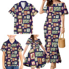 Aussie Birds Christmas La La Land Family Matching Mermaid Dress and Hawaiian Shirt Navy Blue Vintage Stamp Edition - Aussie Hoodie