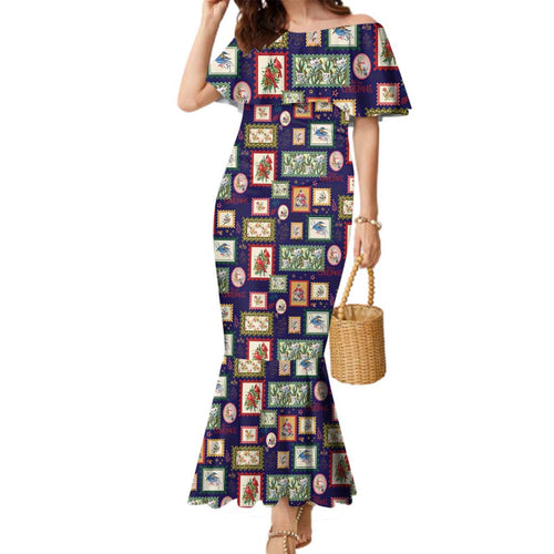 Aussie Birds Christmas La La Land Family Matching Mermaid Dress and Hawaiian Shirt Navy Blue Vintage Stamp Edition - Aussie Hoodie