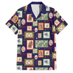 Aussie Birds Christmas La La Land Family Matching Off The Shoulder Long Sleeve Dress and Hawaiian Shirt Navy Blue Vintage Stamp Edition - Aussie Hoodie