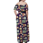 Aussie Birds Christmas La La Land Family Matching Off Shoulder Maxi Dress and Hawaiian Shirt Navy Blue Vintage Stamp Edition - Aussie Hoodie