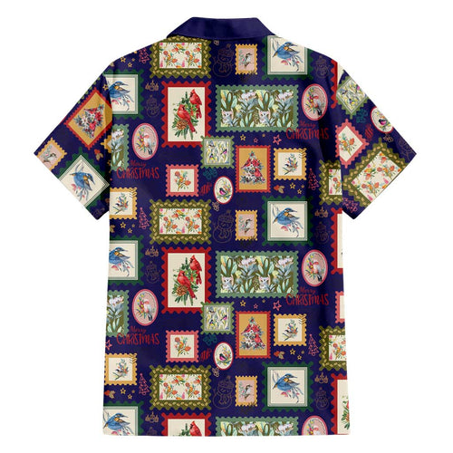 Aussie Birds Christmas La La Land Family Matching Puletasi and Hawaiian Shirt Navy Blue Vintage Stamp Edition - Aussie Hoodie