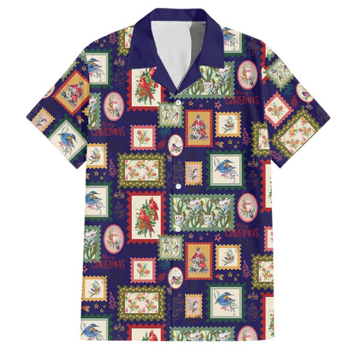 Aussie Birds Christmas La La Land Family Matching Tank Maxi Dress and Hawaiian Shirt Navy Blue Vintage Stamp Edition - Aussie Hoodie