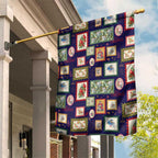 Aussie Birds Christmas La La Land Garden Flag Navy Blue Vintage Stamp Edition - Aussie Hoodie