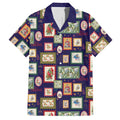 Aussie Birds Christmas La La Land Hawaiian Shirt Navy Blue Vintage Stamp Edition - Aussie Hoodie