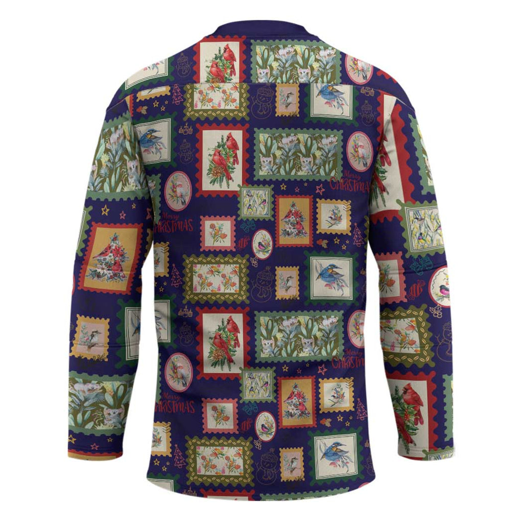Aussie Birds Christmas La La Land Hockey Jersey Navy Blue Vintage Stamp Edition - Aussie Hoodie