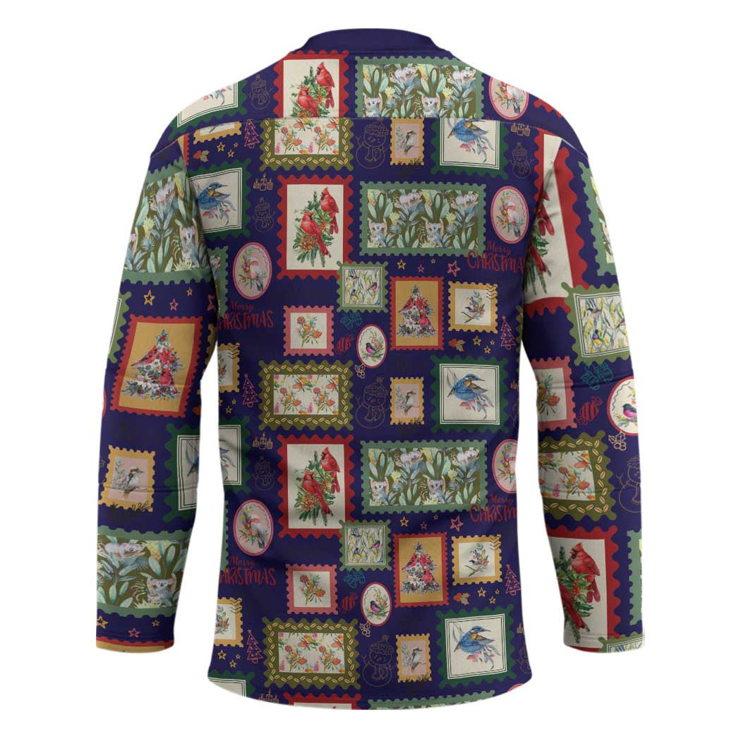 Aussie Birds Christmas La La Land Hockey Jersey Navy Blue Vintage Stamp Edition - Aussie Hoodie