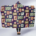 Aussie Birds Christmas La La Land Hooded Blanket Navy Blue Vintage Stamp Edition - Aussie Hoodie
