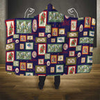 Aussie Birds Christmas La La Land Hooded Blanket Navy Blue Vintage Stamp Edition - Aussie Hoodie