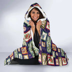 Aussie Birds Christmas La La Land Hooded Blanket Navy Blue Vintage Stamp Edition - Aussie Hoodie