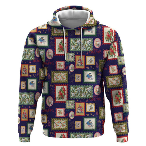 Aussie Birds Christmas La La Land Hoodie Navy Blue Vintage Stamp Edition - Aussie Hoodie