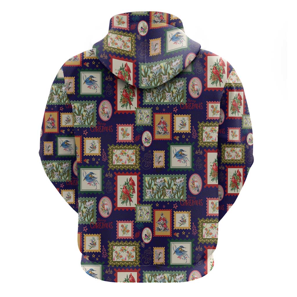 Aussie Birds Christmas La La Land Hoodie Navy Blue Vintage Stamp Edition - Aussie Hoodie