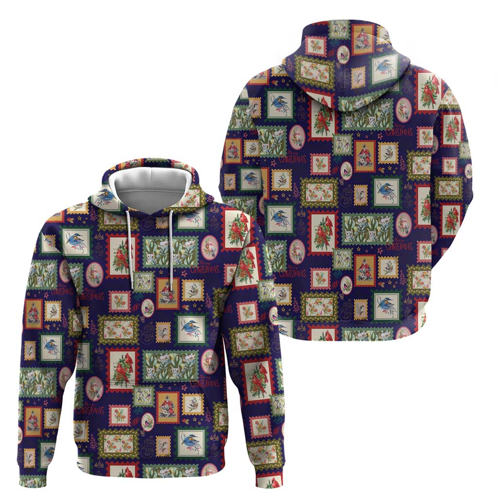 Aussie Birds Christmas La La Land Hoodie Navy Blue Vintage Stamp Edition - Aussie Hoodie