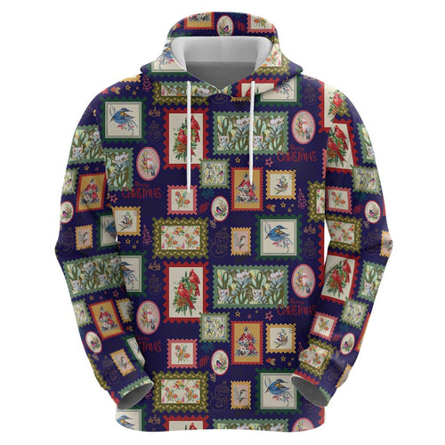 Aussie Birds Christmas La La Land Hoodie Navy Blue Vintage Stamp Edition - Aussie Hoodie