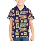 Aussie Birds Christmas La La Land Kid Hawaiian Shirt Navy Blue Vintage Stamp Edition - Aussie Hoodie