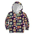 Aussie Birds Christmas La La Land Kid Hoodie Navy Blue Vintage Stamp Edition - Aussie Hoodie