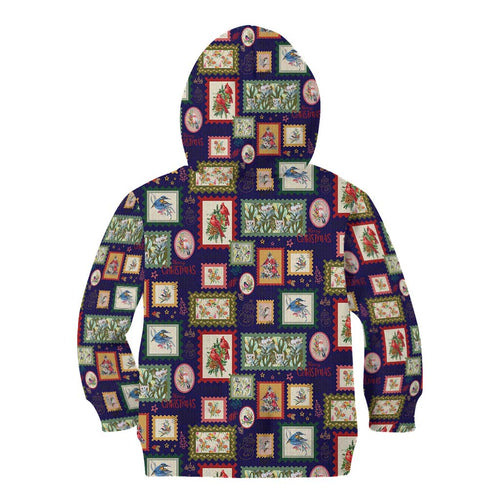 Aussie Birds Christmas La La Land Kid Hoodie Navy Blue Vintage Stamp Edition - Aussie Hoodie