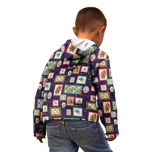 Aussie Birds Christmas La La Land Kid Hoodie Navy Blue Vintage Stamp Edition - Aussie Hoodie