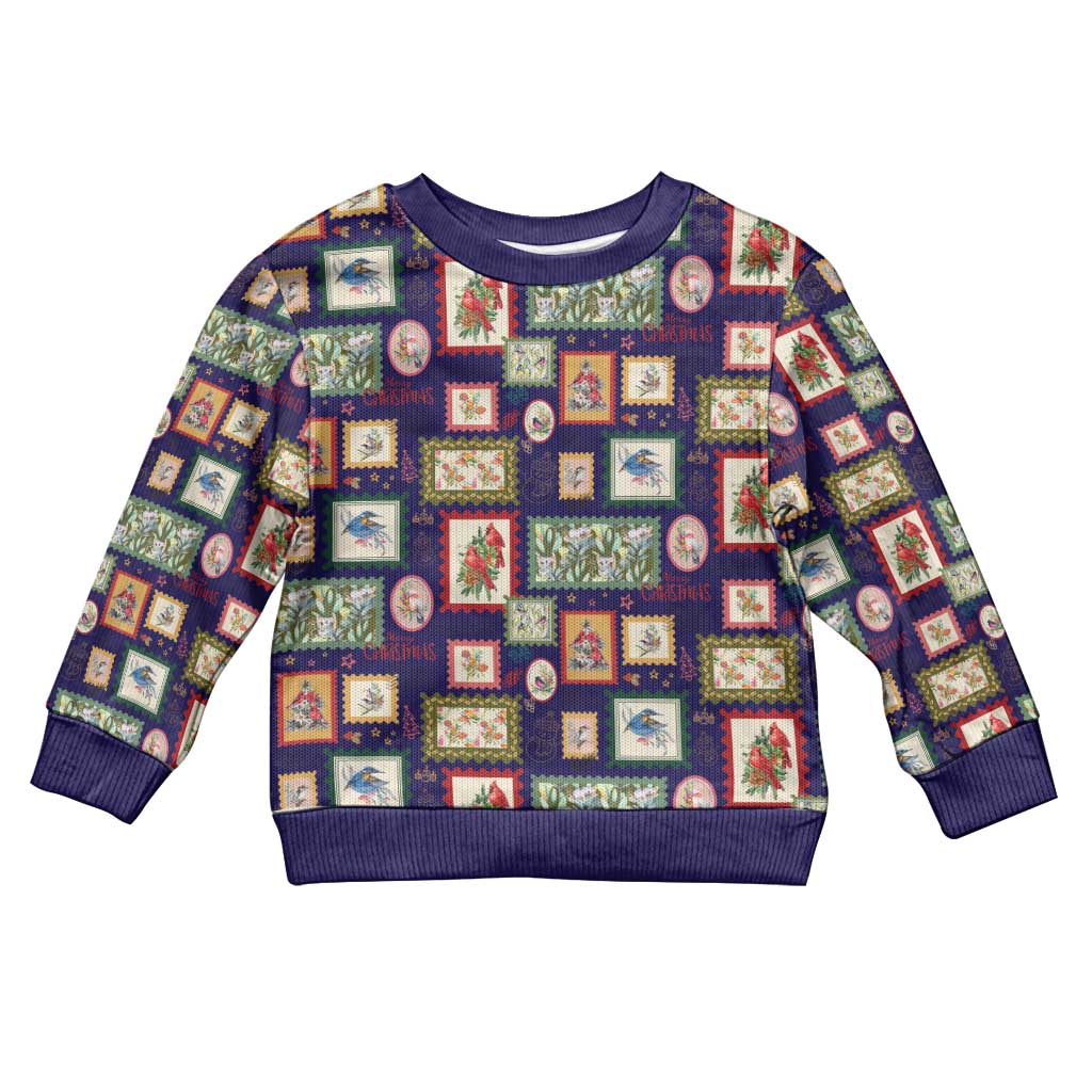 Aussie Birds Christmas La La Land Kid Ugly Christmas Sweater Navy Blue Vintage Stamp Edition - Aussie Hoodie