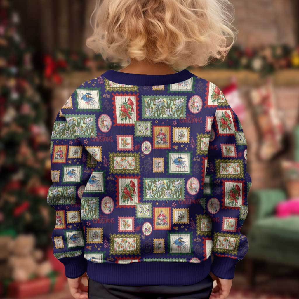 Aussie Birds Christmas La La Land Kid Ugly Christmas Sweater Navy Blue Vintage Stamp Edition - Aussie Hoodie