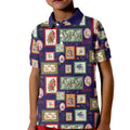 Aussie Birds Christmas La La Land Kid Polo Shirt Navy Blue Vintage Stamp Edition - Aussie Hoodie