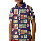 Aussie Birds Christmas La La Land Kid Polo Shirt Navy Blue Vintage Stamp Edition - Aussie Hoodie